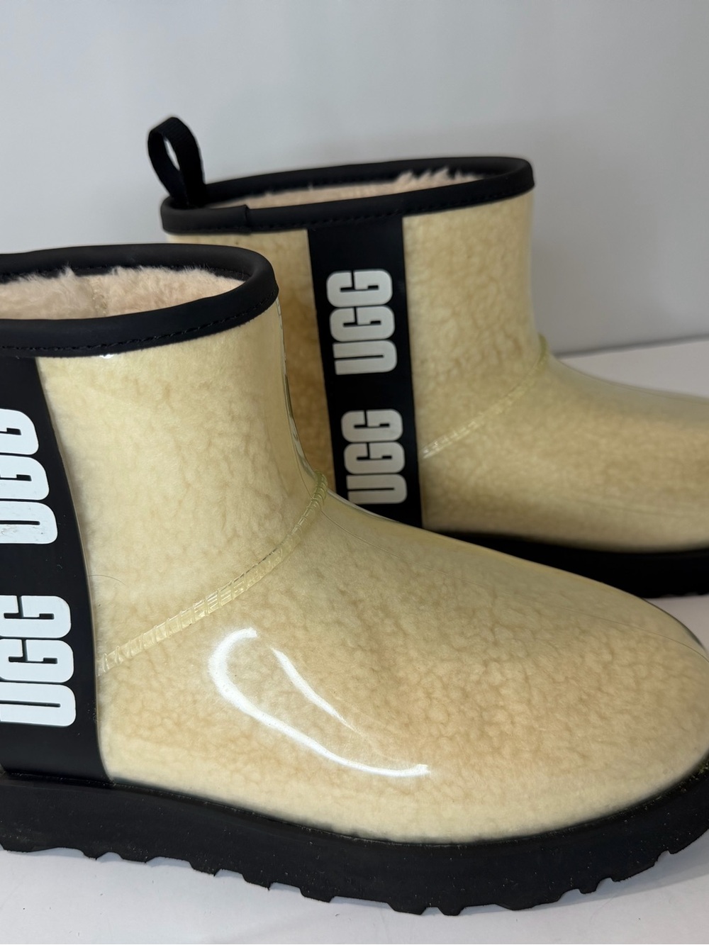 UGG Cream Waterproof Shearling-Lined Pull-On Boots